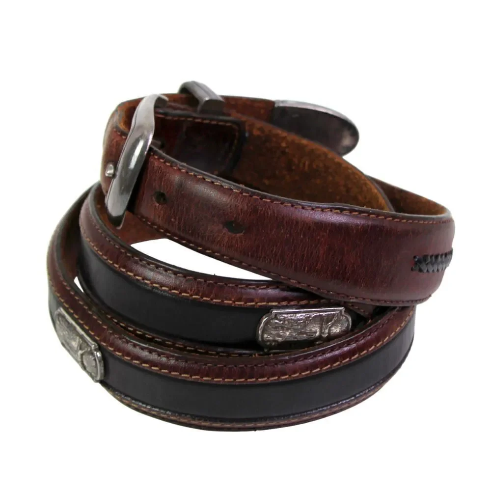 BRIGHTON BROWN BLACK GENUINE LEATHER 1 1/8